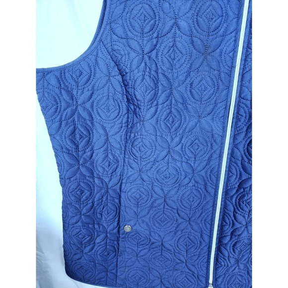 ALLISON DALEY Women Quilted Vest Navy Blue Full Zip Sz XL Layering Piece Fall - Picture 6 of 7